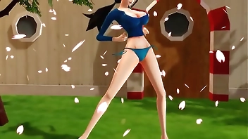 -MMD One Piece- Nico Robin twerking and dancing