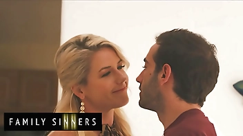 FAMILY SINNERS - Stepmom Kit Mercer Spreads Her Legs So Her Stepson Can Stick His Tongue Deep Inside Her Pussy