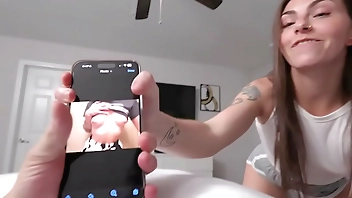 catching stepbro jacking off to my photos