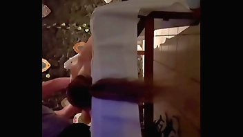 Masseuse takes advantage of blonde. Hidden camera.